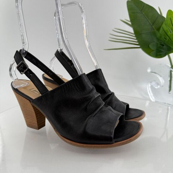 Paul Green Raquel Sandal Womens 10 Black Leather Open Toe Bootie Slingback - Picture 2 of 16